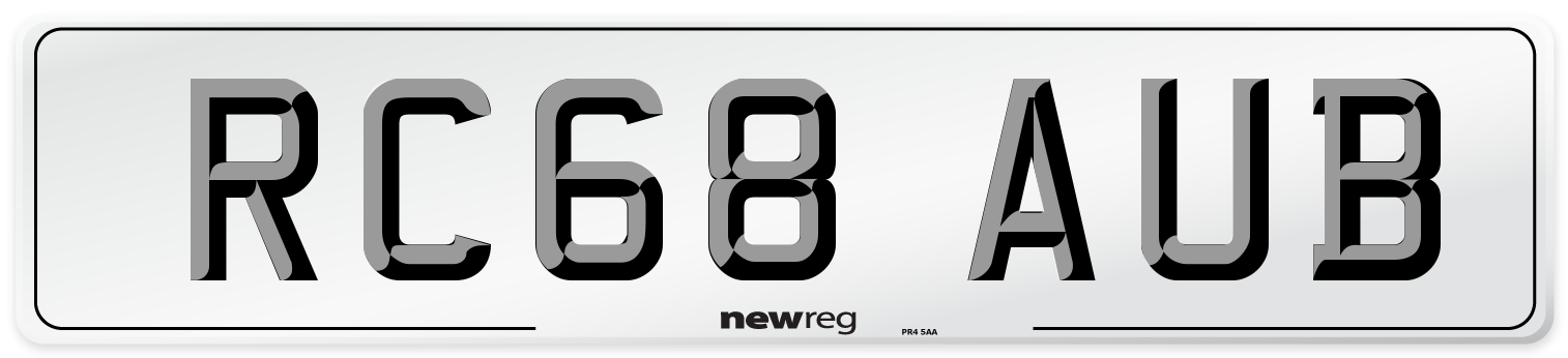 RC68 AUB Number Plate from New Reg